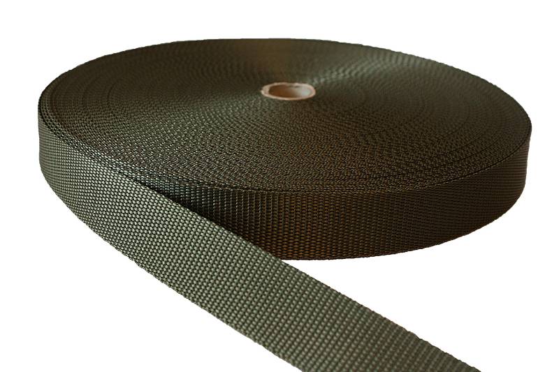 Gurtband Polypropylene Olive 25mm Breit - 50 Meter von tukan-tex