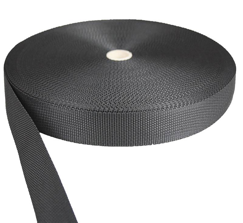 Gurtband Polypropylene schwarz 30mm breit - 50 Meter Länge / 3 cm Breite von tukan-tex