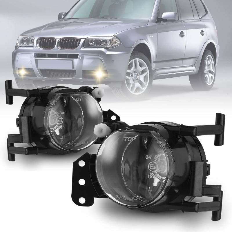 Nebelscheinwerfer für BMW (E90 E91 E46 E60 E61 E63 E64 E83) 3er 5er 6er X3, 01/2003-12/2012, HB4, 1 Paar Re/Li (inkl. Leuchtmittel), Klar Objektiv,R:6920704 63176910792 L:63176910791 6920703 von Tula Motoren