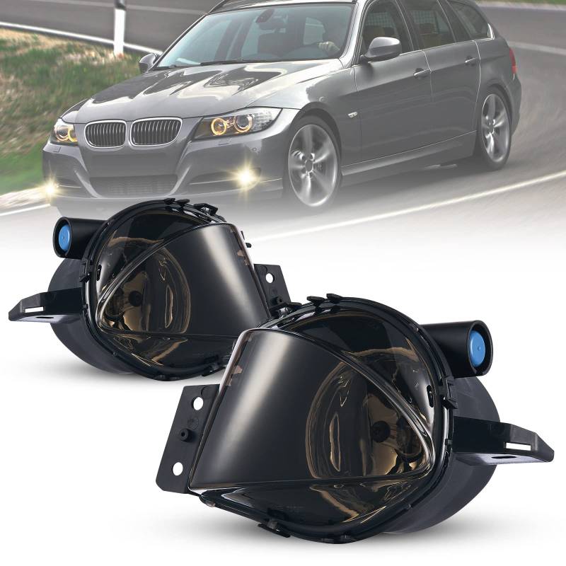 Nebelscheinwerfer satz für BMW 3 Series SDN WGN (E90/E91) 02/2004-08/2008 for standard bumper, fahrzeug original ersetzen ersatzteil lampe,1 paar (12V-H11-55W) glas linse (Grau Linse) von Tula Motoren