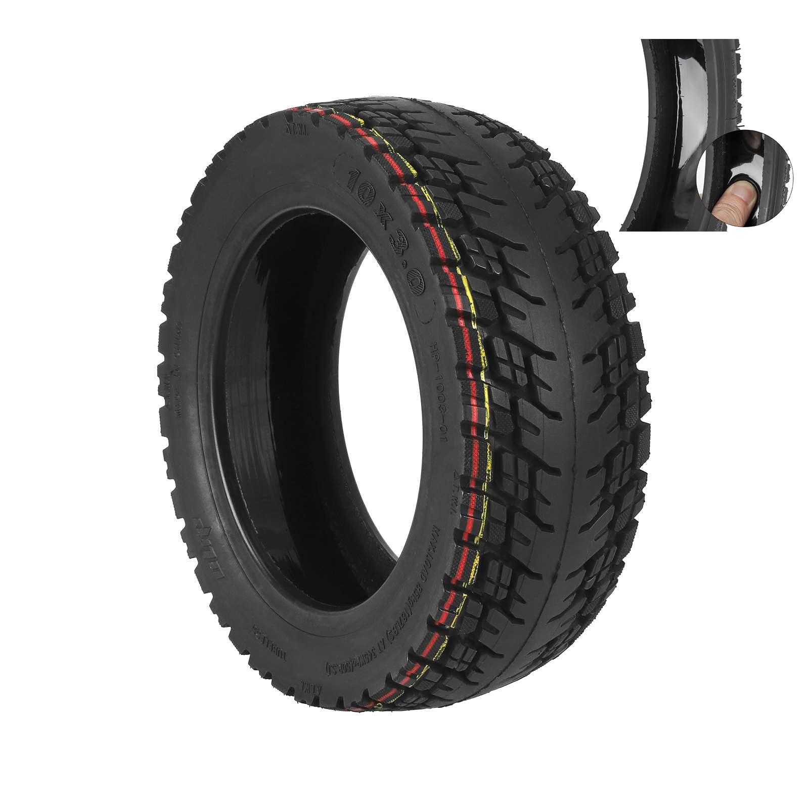 Tumacado 10x3 E Roller Reifen,10 Zoll Offroad Reifen passend für Kaabo Wolf Warrior Serie,80/65-6 Gummireifen 255x80E Roller,hoch verschleißfester Ersatzreifen (Selbstreparatur) von Tumacado