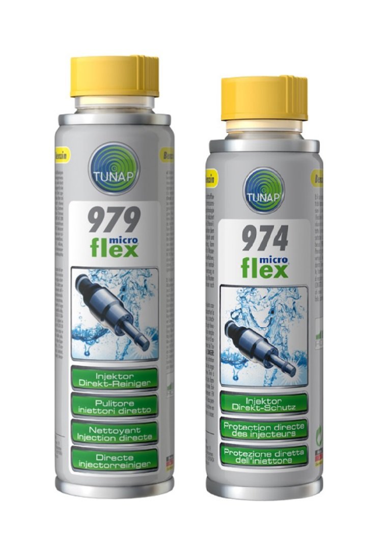 TUNAP PRAKTISCHES Set MICROFLEX 979 INJEKTOR DIREKT-Reiniger Benzin Injektor-Reiniger 300ml + 974 INJEKTOR DIREKT-Schutz Benzin von TUNAP