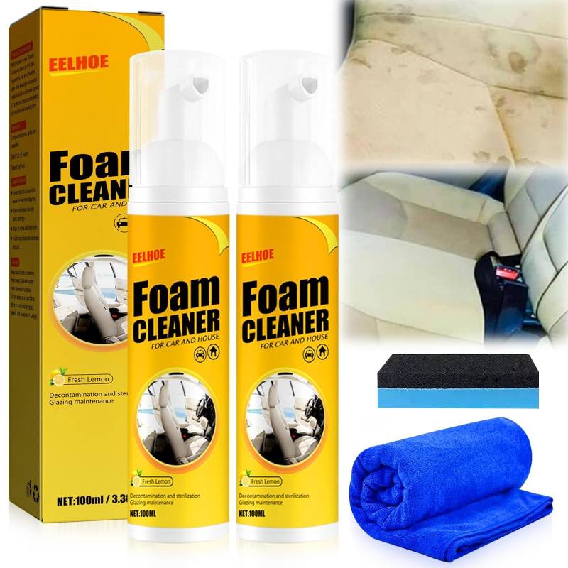 2pcs 100 Ml All Around Master Foam Cleaner,Foam Cleaner for Car,Multifunctional Car Foam Cleaner,Powerful Car Stain Remover for Interior Speziell FüR Hygienische Sauberkeit Im Auto Und Haushalt von Tundwhite