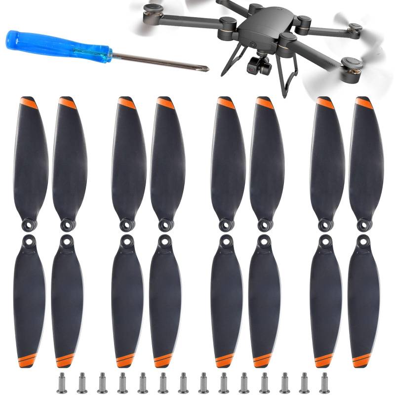 Tundwhite 4 Paar Propeller fur DJI Mavic Mini 2/3, Ersatzpropeller, Geringes Gewicht, Geräuscharm, Stabiles, Dji Zubehör (orange) von Tundwhite