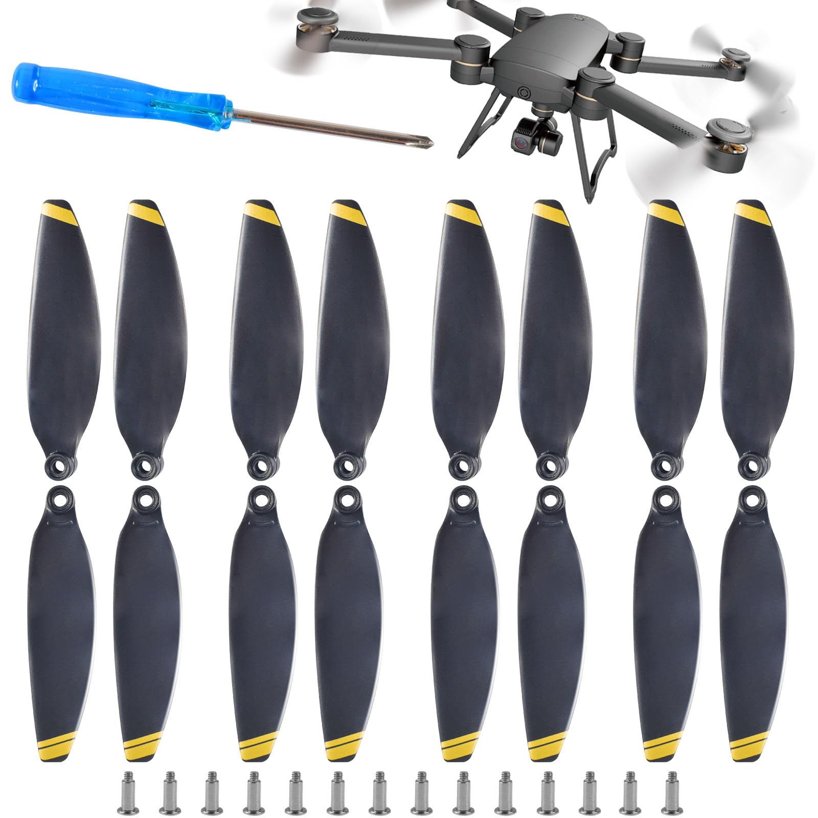 Tundwhite 4 Paar Propeller fur DJI Mavic Mini 2/3, Ersatzpropeller, Geringes Gewicht, Geräuscharm, Stabiles, Dji Zubehör Gold von Tundwhite