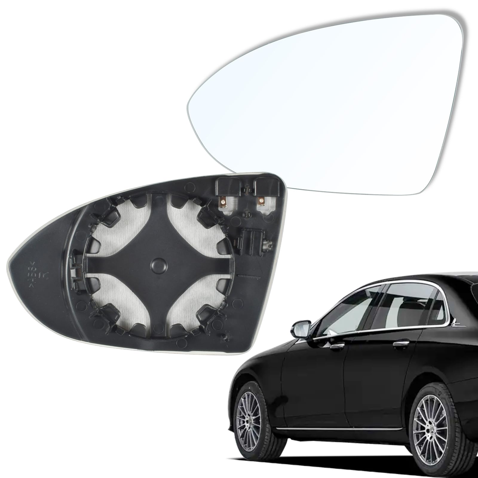 Tundwhite Spiegelglas Golf 7/Jialv/Lingdu, Beheizbar Außenspiegel Konvex mit Trägerplatte (Spiegelglas links) von Tundwhite
