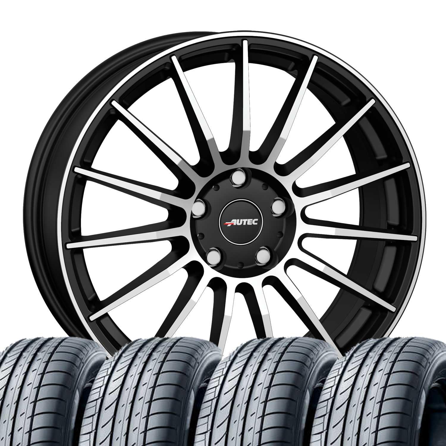 4 Kompletträder Sommerräder Sommerkompletträder Lamera 7,5x17 ET 45 5x112 Schwarz matt poliert mit 225/45 R17 94Y HAN Ventus S1 evo3 K127 XL FR von Tunershop