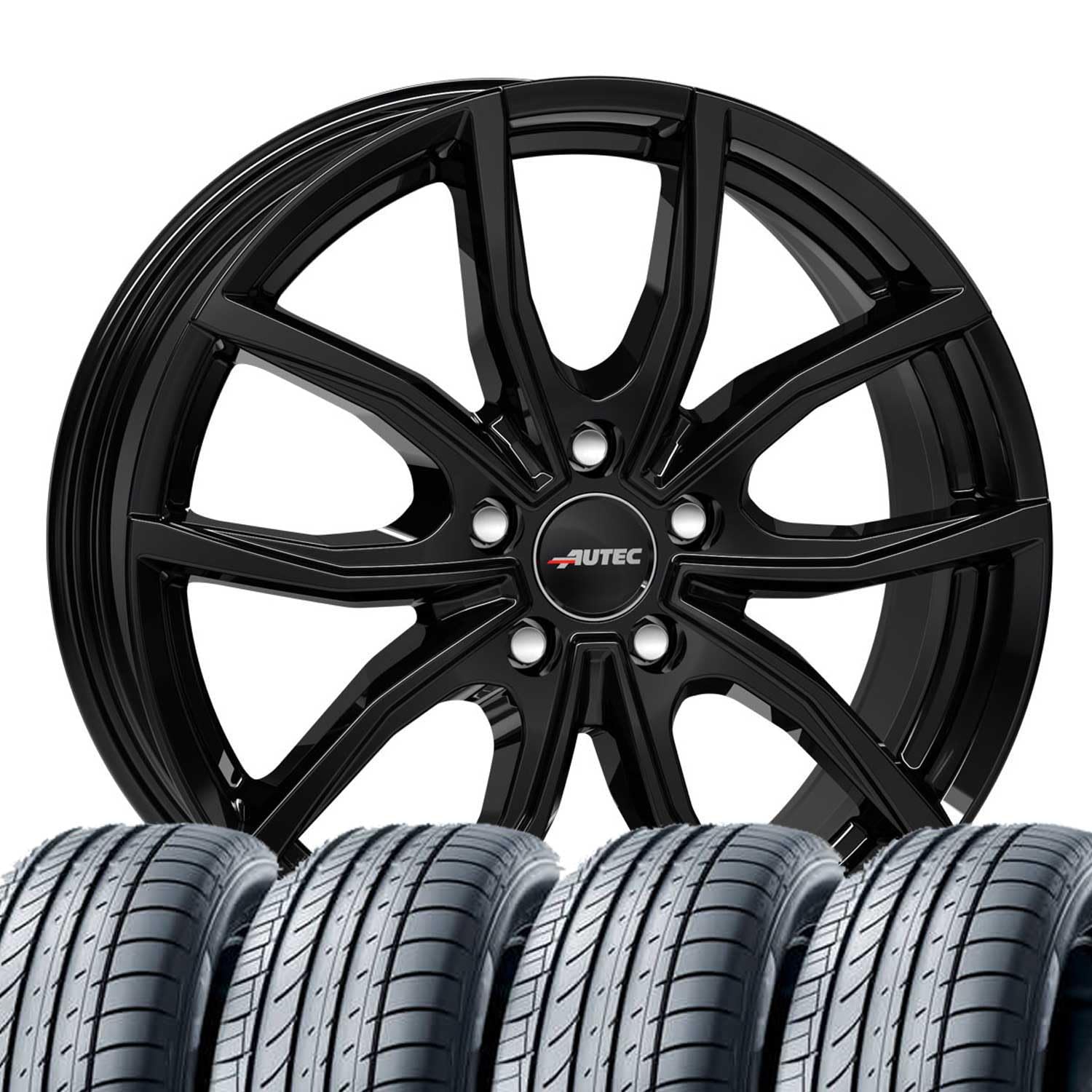 4 Kompletträder Sommerräder Sommerkompletträder Vidron 7x17 ET 40 5x112 Schwarz mit 225/45 R17 94Y HAN Ventus S1 evo3 K127 XL FR von Tunershop