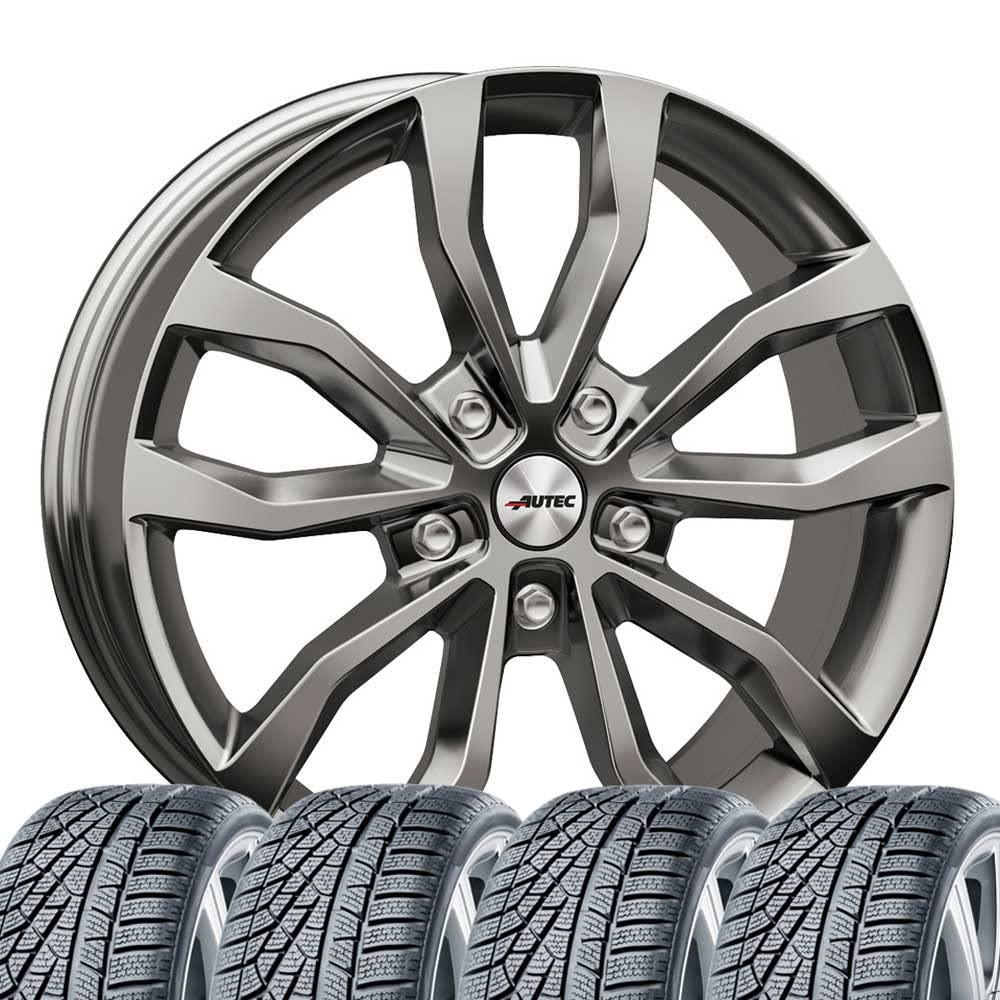 4 Winter Kompletträder Uteca 8x18 ET 45 5x108 Titansilber mit 235/45 R18 98V Winguard Sport 2 WU7 XL M+S 3PMSF von Tunershop