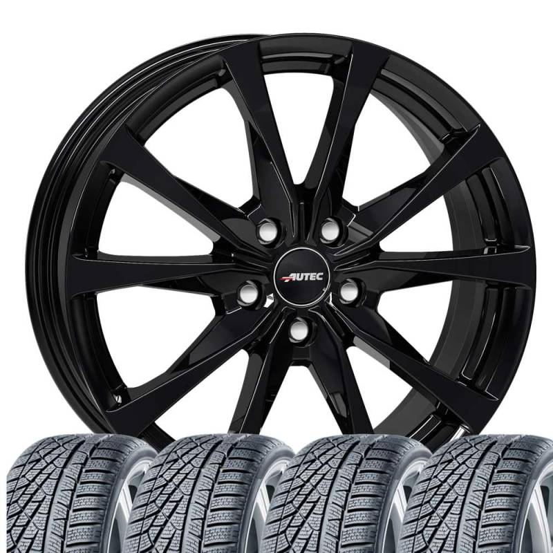 4 Winterräder Allwetter Brixen 6,5x16 ET 32 5x114,3 Schwarz mit 205/55 R16 94V HAN Kinergy 4S 2 H750 XL FR M+S 3PMSF von Tunershop