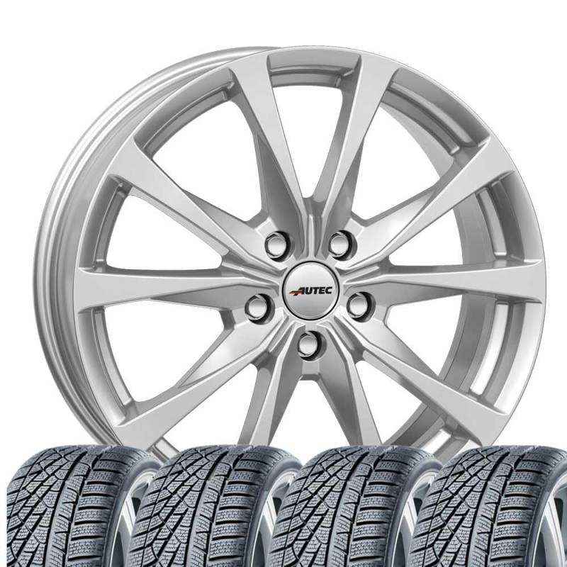 4 Winterräder Allwetter Brixen 7,5x18 ET 51 5x112 Brillantsilber mit 215/55 R18 99V HAN Kinergy 4S 2 X H750A XL FSL M+S 3PMSF von Tunershop