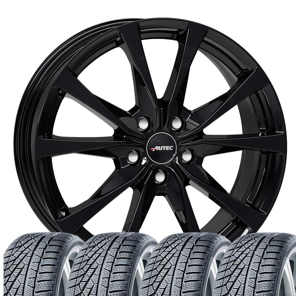 4 Winterräder Allwetter Brixen 7,5x18 ET 51 5x112 Schwarz mit 215/55 R18 99V HAN Kinergy 4S 2 X H750A XL FSL M+S 3PMSF von Tunershop