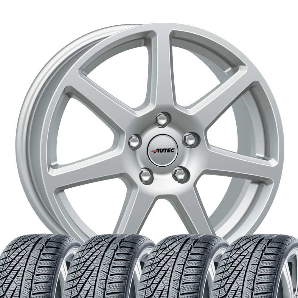 4 Winterräder Allwetter Tallin 7x16 ET 40 5x114,3 Brillantsilber mit 215/60 R16 99V HAN Kinergy 4S 2 H750 XL M+S 3PMSF von Tunershop