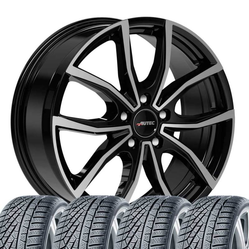 4 Winterräder Allwetter Vidron 6,5x16 ET 50 5x114,3 Schwarz poliert mit 205/55 R16 94V HAN Kinergy 4S 2 H750 XL FR M+S 3PMSF von Tunershop