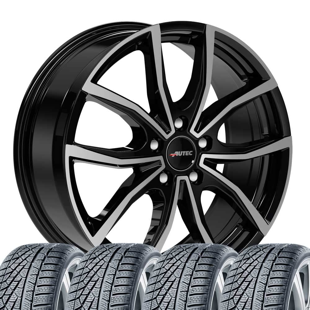 4 Winterräder Allwetter Vidron 6,5x16 ET 50 5x114,3 Schwarz poliert mit 215/60 R16 99V HAN Kinergy 4S 2 H750 XL M+S 3PMSF von Tunershop