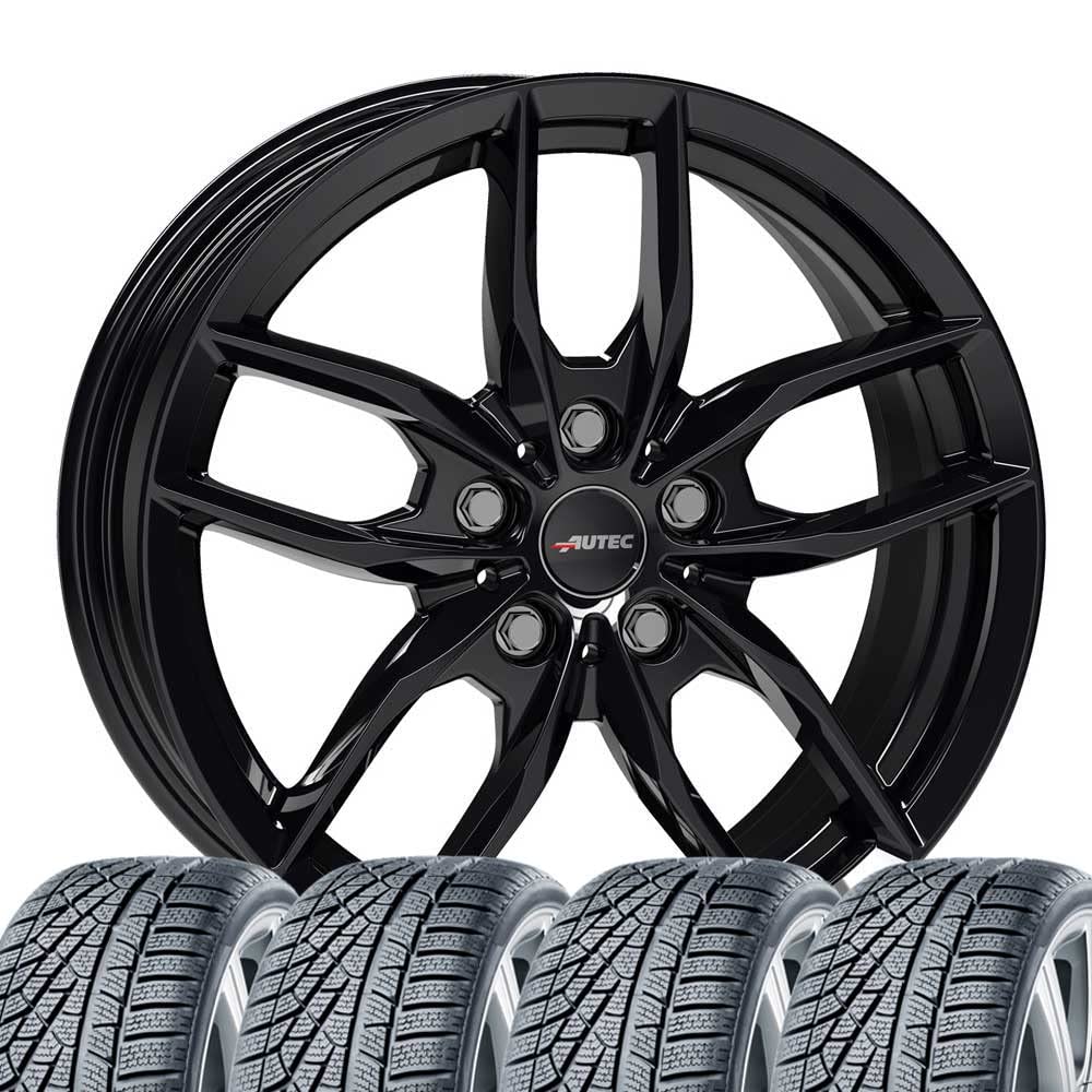 4 Winterräder Winter Bavaris 7,5x17 ET 54 5x112 Schwarz mit 225/45 R17 91H CON WinterContact TS 870 FR Evc von Tunershop