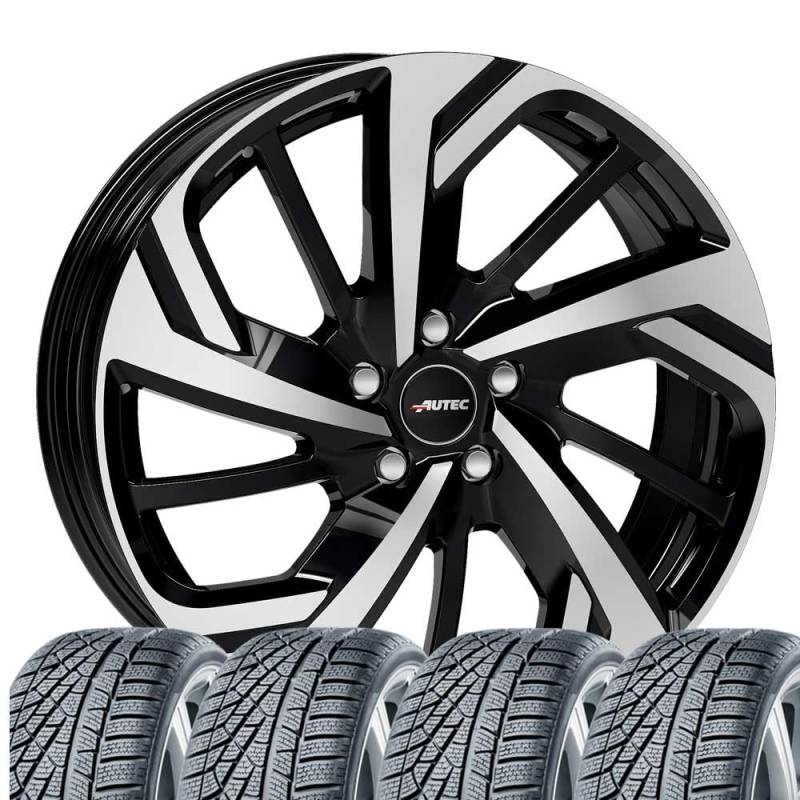 4 Winterräder Allwetter Rixon 7x18 ET 45 5x114,3 Schwarz poliert mit 215/55 R18 99V HAN Kinergy 4S 2 X H750A XL FSL M+S 3PMSF von Tunershop