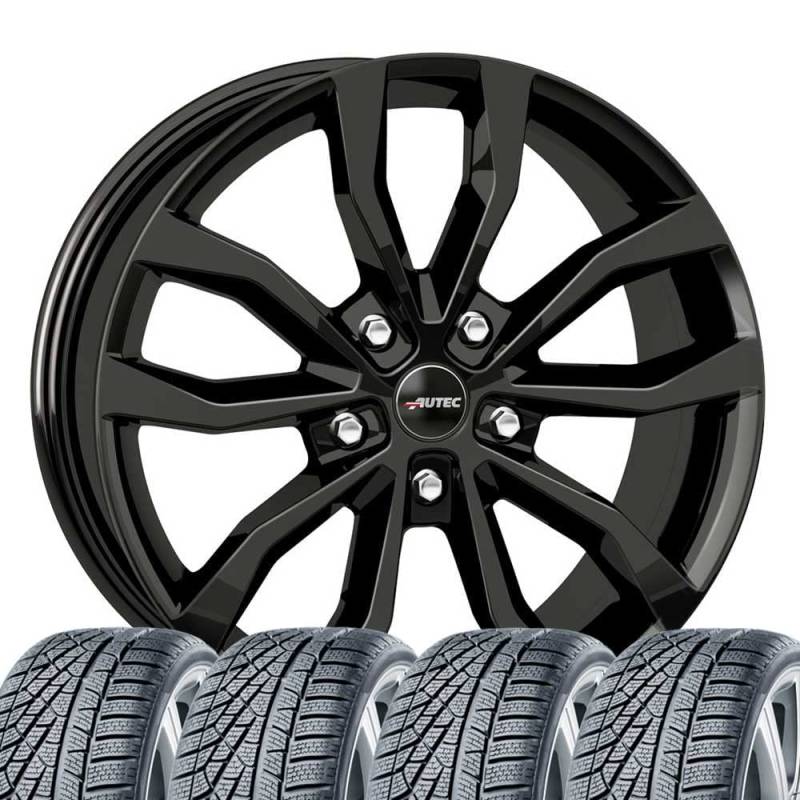 4 Winterräder Winter Uteca 8,5x19 ET 45 5x108 Schwarz mit 225/55 R19 99V CON WinterContact TS 870 P FR Evc von Tunershop