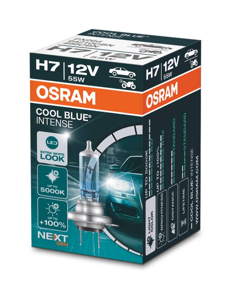 1 Stück OSRAM COOL BLUE INTENSE NEXT GENERATION Lampen Birnen für Scheinwerfer / Fassung H7 55W von OSRAM GmbH