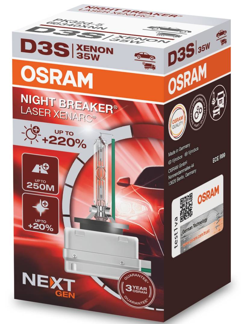 1 Stück OSRAM NIGHT BREAKER LASER Lampen Birnen für Xenon Scheinwerfer / Fassung D3s von OSRAM GmbH