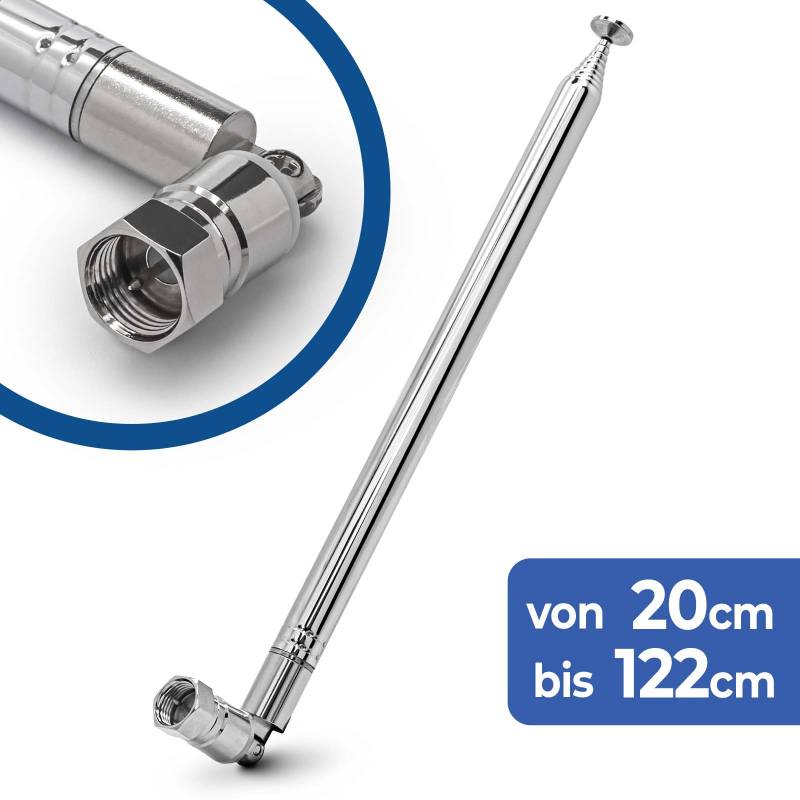 120cm Teleskop Antenne Ersatz F Stecker DAB UKW Radio FM AM Auto Audio von Tradefox GmbH