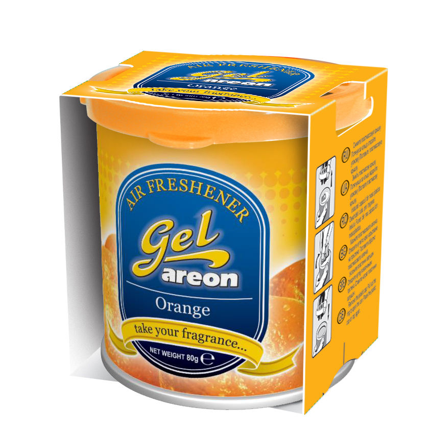 12x Original Areon Gel CAN Auto Duftdose Duftbaum Lufterfrischer + DECKEL Orange von erio FRESH GmbH & Co. KG