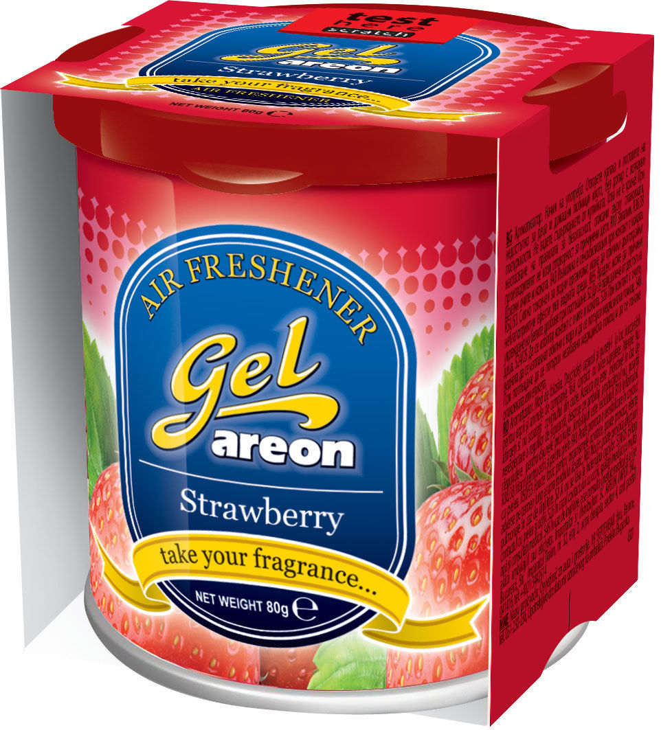 12x Original Areon Gel CAN Auto Duftdose Duftbaum Lufterfrischer DECKEL Erdbeere von erio FRESH GmbH & Co. KG