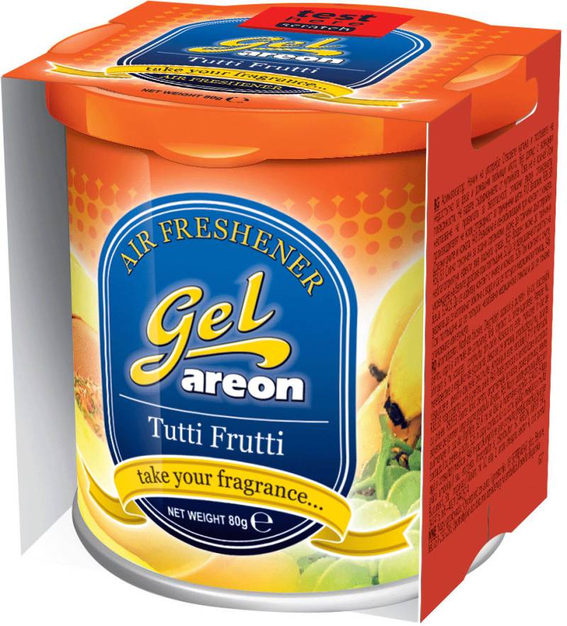 12x Original Areon Gel CAN Duftdose Duftbaum Lufterfrischer DECKEL Tutti Frutti von erio FRESH GmbH & Co. KG