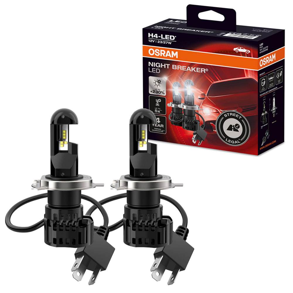 2 Stück LED Night Breaker / Fassung: H4 / mit Zulassung für Deutschland (ABG) von JOM Car Parts & Car Hifi GmbH