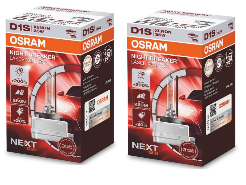 2 Stück OSRAM NIGHT BREAKER LASER Lampen Birnen für Xenon Scheinwerfer / Fassung D1s von Tuning Fanatics