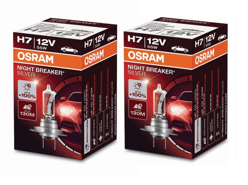 2 Stück OSRAM NIGHT BREAKER SILVER +100% Lampen Birnen für Scheinwerfer / Fassung H7 von OSRAM GmbH