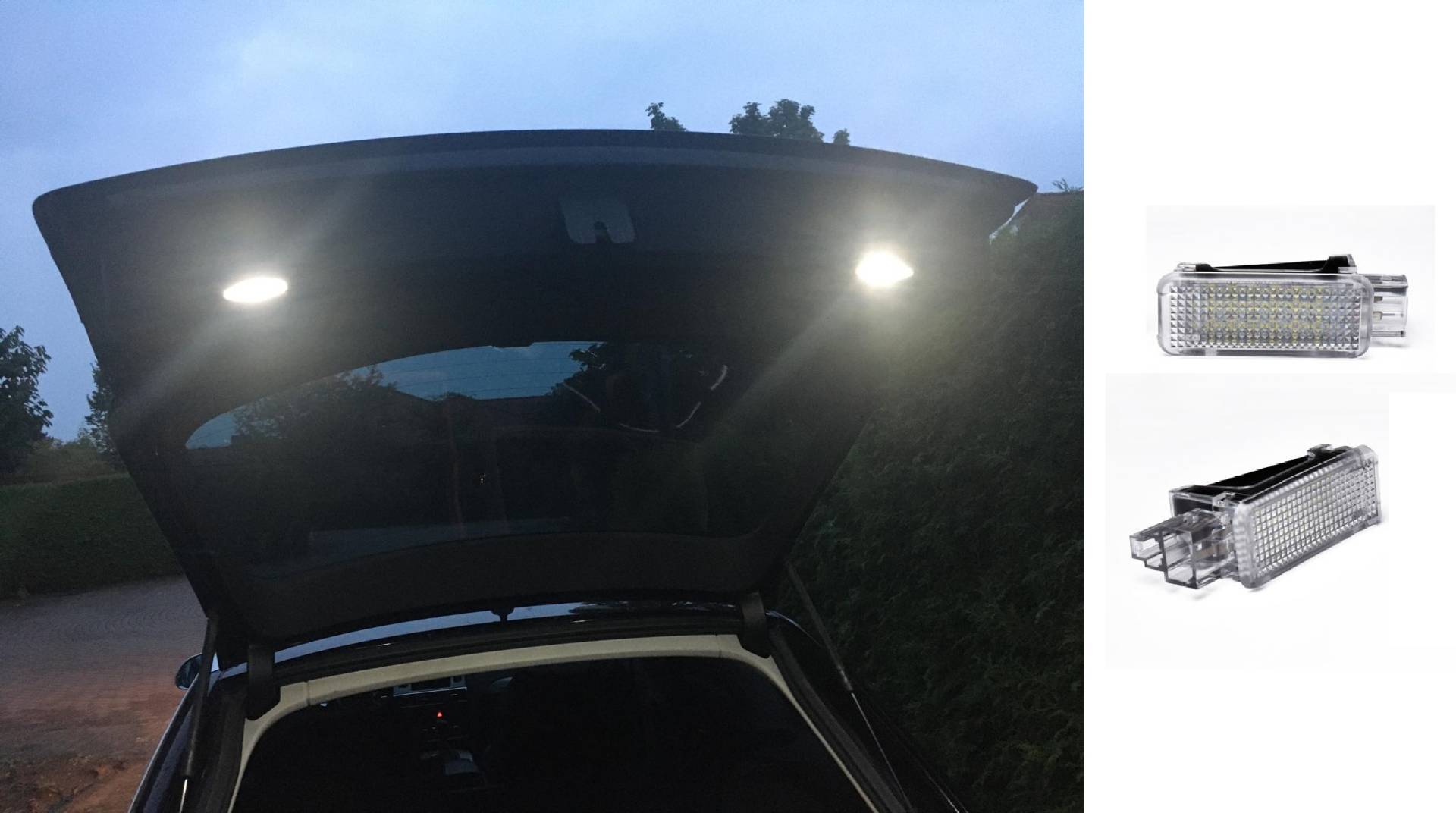 2x LED SMD PREMIUM Innenraumbeleuchtung Innenraum Beleuchtung für die Heckklappe für Audi A6 4F C6 Avant von Tuning Fanatics