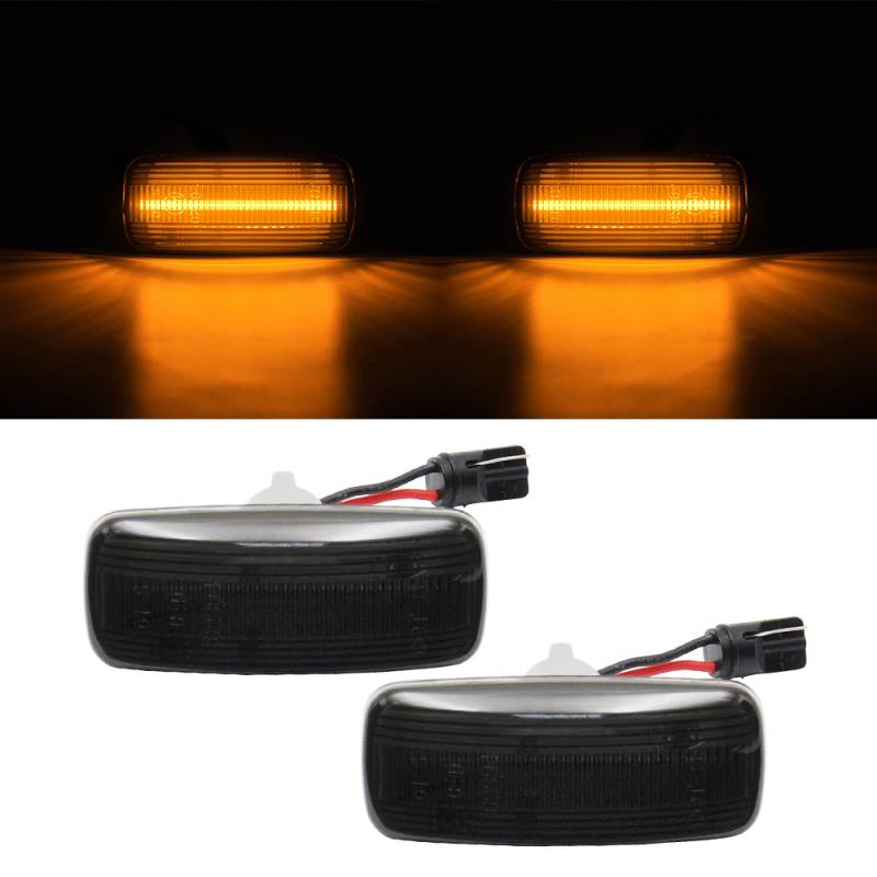 2x LED Seitenblinker Blinker in Schwarz Smoke SET für Audi A2 A3 8L A4 B5 A6 4B A8 4D TT 8N von Goingfast GmbH