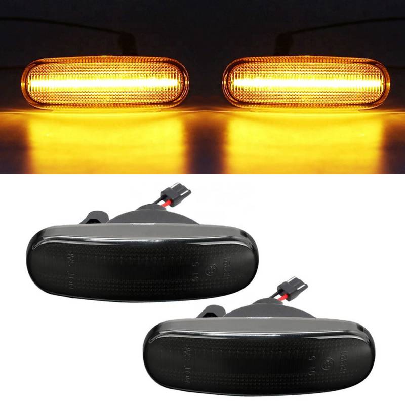 2x LED Seitenblinker Blinker in Schwarz Smoke SET für Citroen Nemo Lancia Musa Peugeot Bipper / Bipper Tepe von Goingfast GmbH