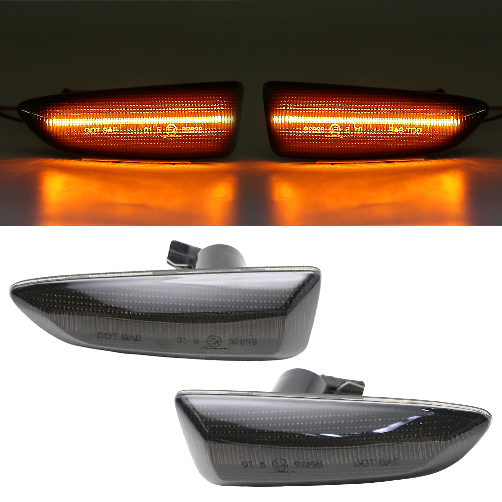 2x LED Seitenblinker Blinker in Schwarz Smoke SET für Opel Astra J K Insignia B Zafira C Tourer Crossland X Grandland X von Goingfast GmbH