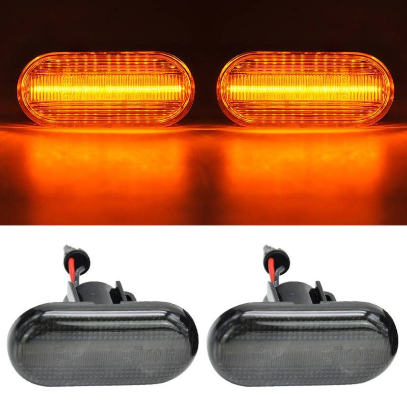 2x LED Seitenblinker Blinker in Schwarz Smoke SET für Renault Clio II Twingo I II III Espace II III Kangoo Laguna Megane Scenic von Goingfast GmbH