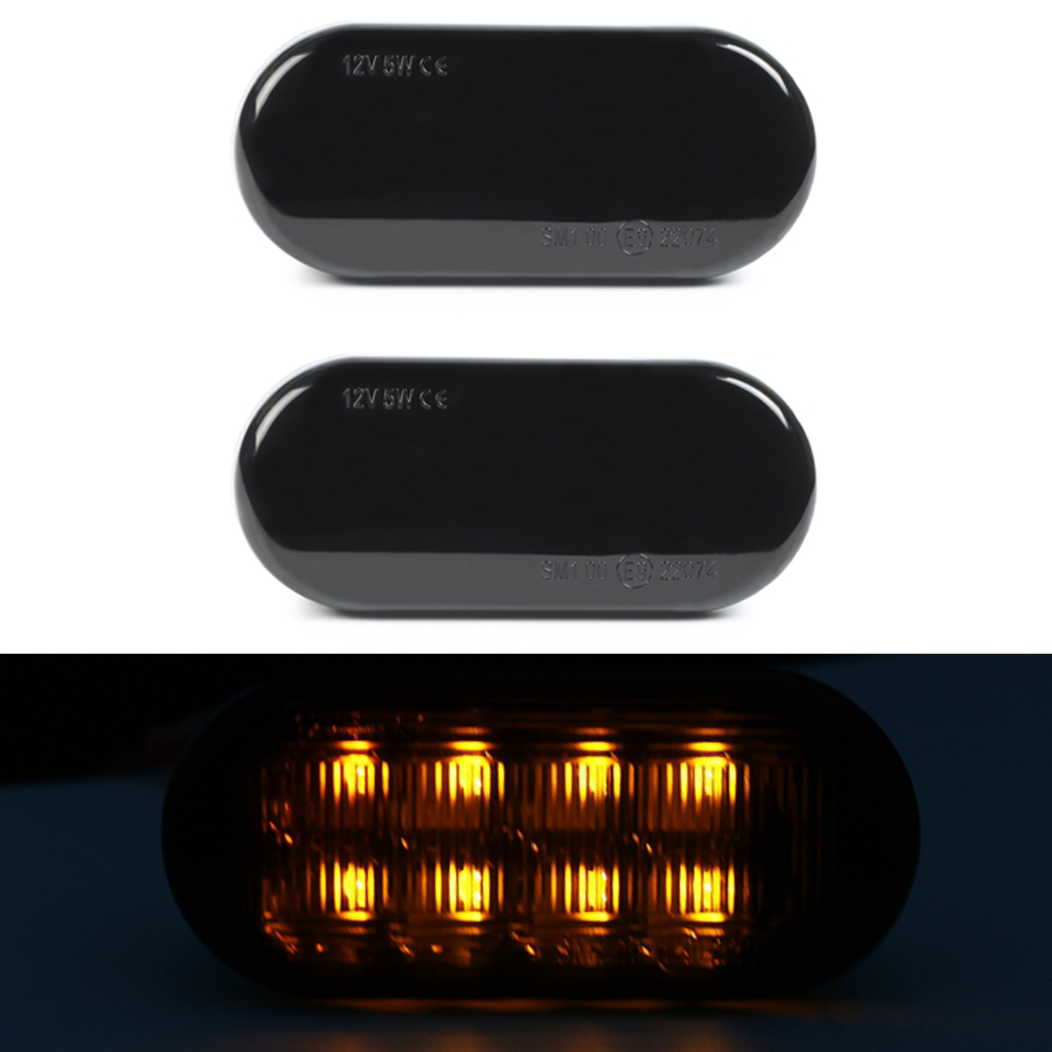 2x LED Seitenblinker Schwarz für VW Passat Golf Polo Lupo T5 Sharan Fox Amarok von Goingfast GmbH