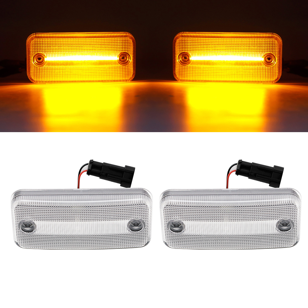 2x LED Seitenmarkierungsleuchten Seitenmarkierungs Leuchten Seitenbegrenzungsleuchten in Silber SET für Citroen Jumper / Peugeot Boxer von Goingfast GmbH