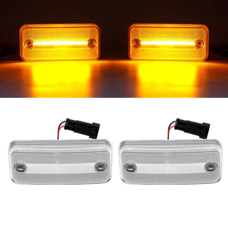 2x LED Seitenmarkierungsleuchten Seitenmarkierungs Leuchten Seitenbegrenzungsleuchten in Silber SET für DAF 45 55 65 75 85 95 105 (Modelle ab 1998-) von Goingfast GmbH