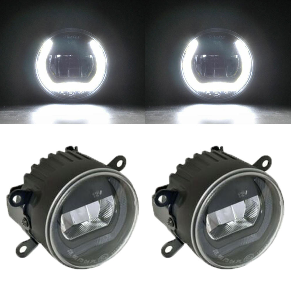 2x LED UNIVERSAL Tagfahrlicht / Nebelscheinwerfer Standlicht rund 90mm R87 DRL Chrom von Goingfast GmbH