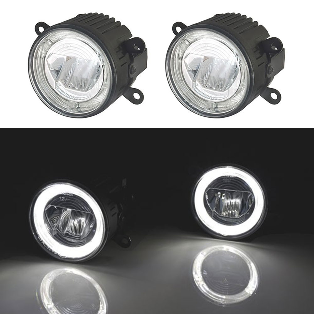 2x LED UNIVERSAL Tagfahrlicht / Nebelscheinwerfer Standlicht rund 90mm R87 DRL Chrom von Tuning Fanatics