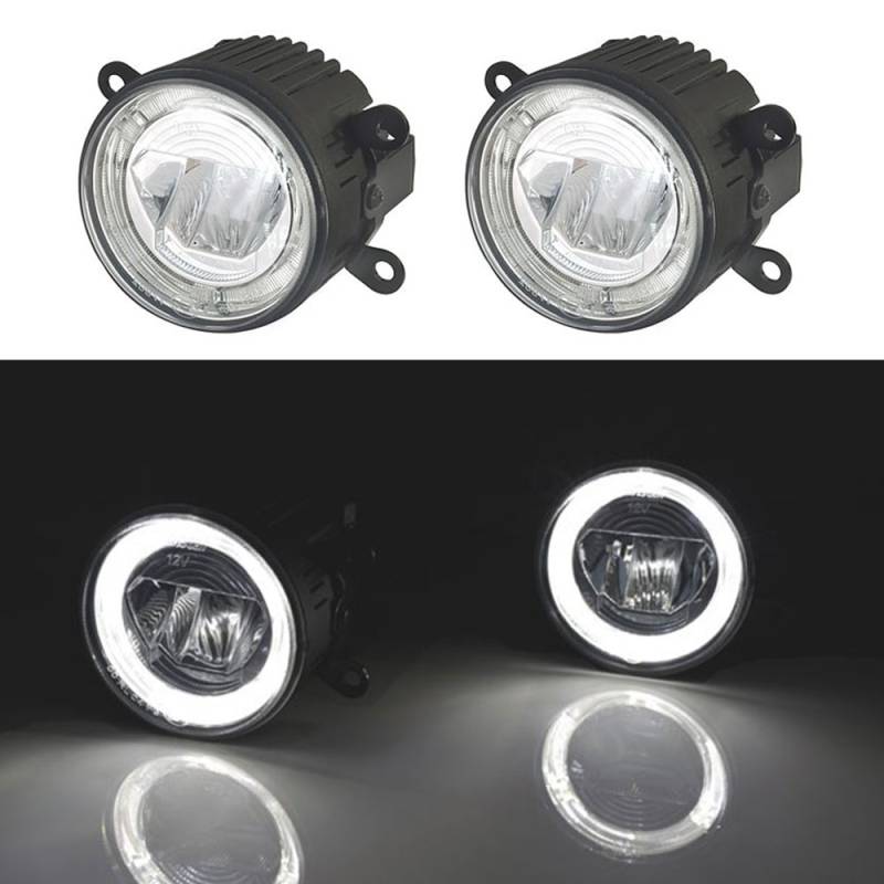 2x LED UNIVERSAL Tagfahrlicht / Nebelscheinwerfer Standlicht rund 90mm R87 DRL für Suzuki Alto Grand Vitara Ignis Jimny Splash Swift SX4 von Tuning Fanatics