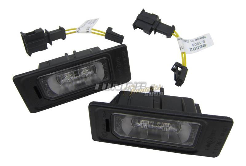 2x Original Audi LED Kennzeichenbeleuchtung + Anschluss Adapter Kabel SET #8K von Volkswagen AG