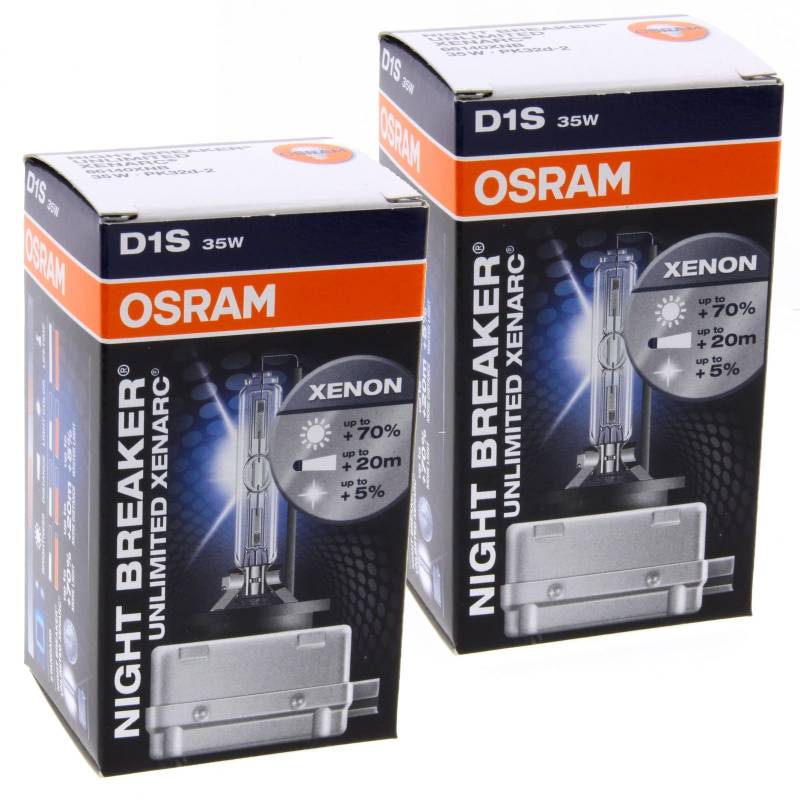 2x Original Osram Xenon Brenner Birne D1S Night Breaker Unlimited #02 66140XNB von OSRAM GmbH