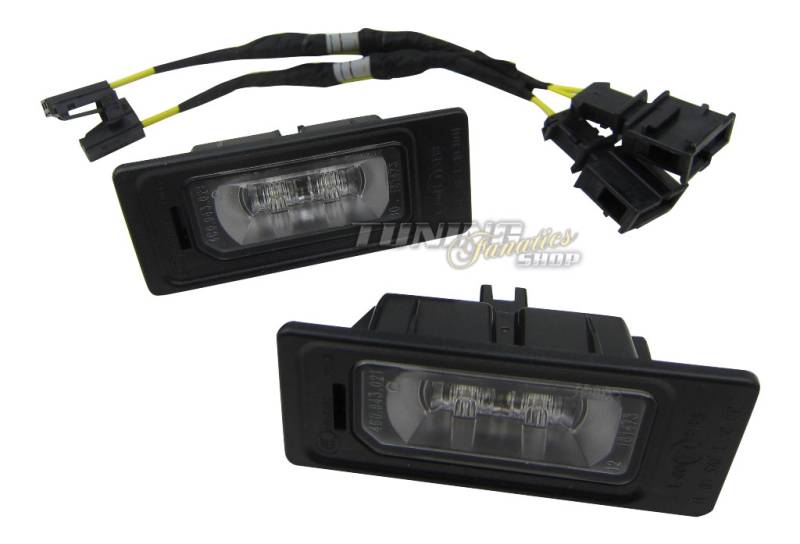 2x Original Skoda LED Kennzeichenbeleuchtung + CanBus Anschluss Adapter Kabel 8K von Volkswagen AG