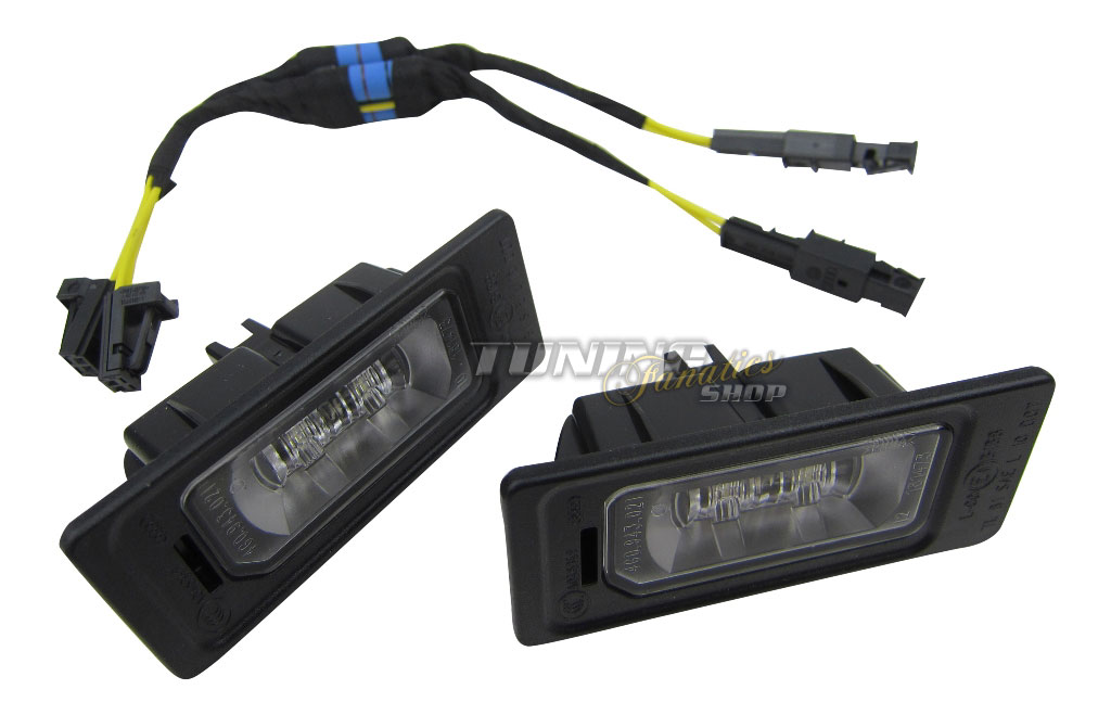 2x Original VW LED Kennzeichenbeleuchtung + CanBus Anschluss Adapter Kabel #VA von Volkswagen AG