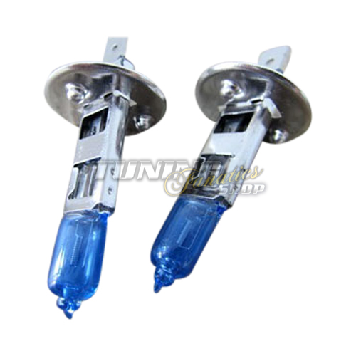 2x ULTRA BLUE Super White H1 Birnen Lampen E4 FREI #205 für ABBLENDLICHT von JOM Car Parts & Car Hifi GmbH