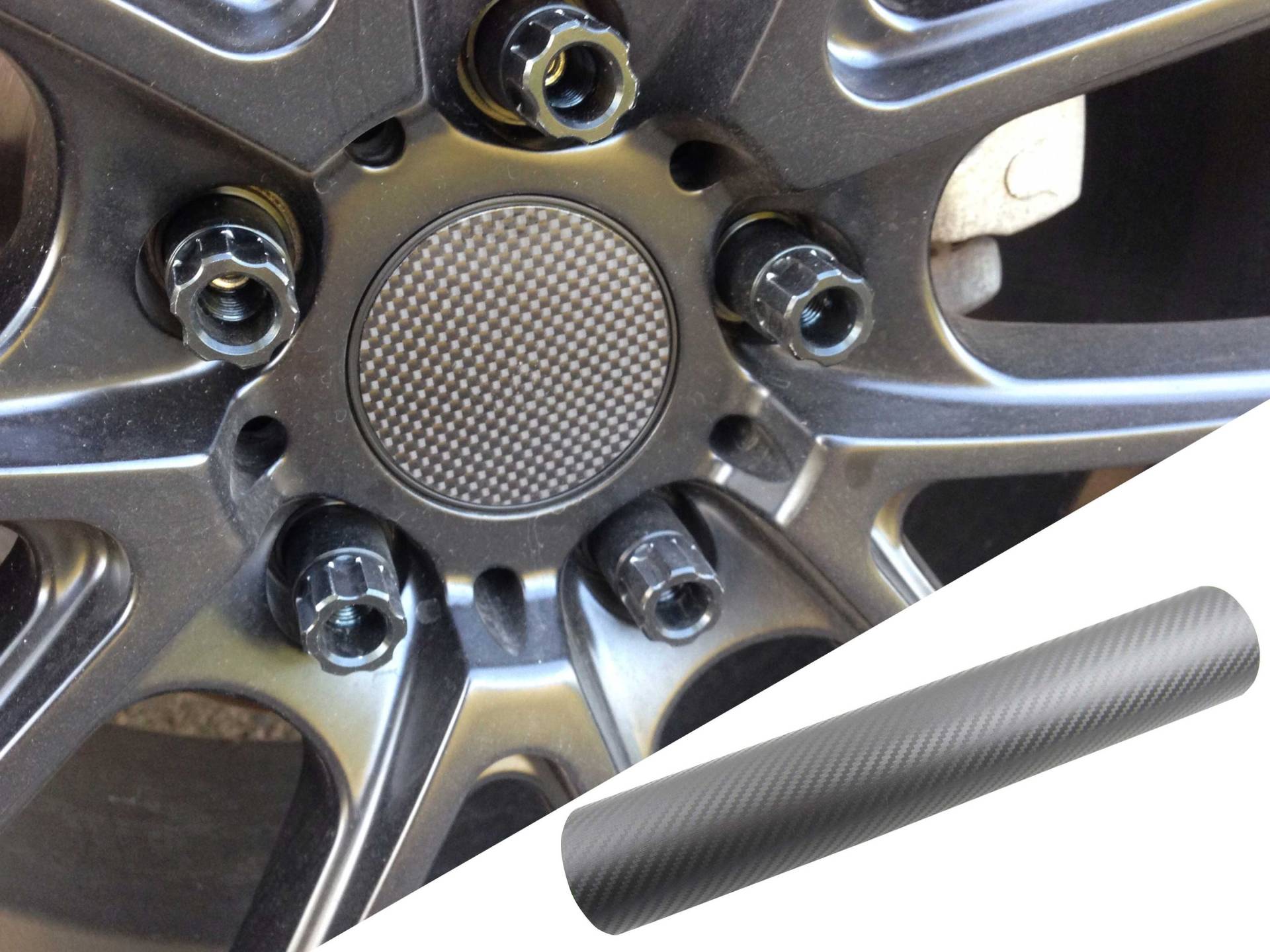 4x Alufelgen Felgen Naben Deckel Design Folie Carbon Grau für viele Fahrzeuge von Tuning Fanatics