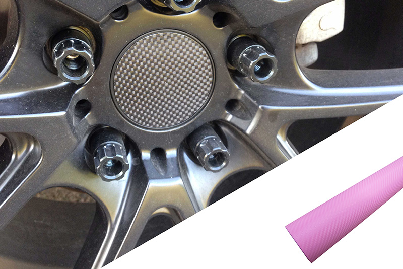 4x Alufelgen Felgen Naben Deckel Design Folie Carbon Rosa für viele Fahrzeuge von Tuning Fanatics
