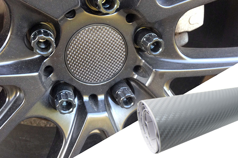 4x Alufelgen Felgen Naben Deckel Design Folie Carbon Silber für viele Fahrzeuge von Tuning Fanatics